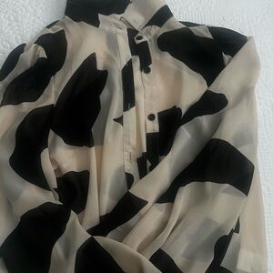 Chic Black and Cream Women's Top